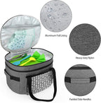 Yarwo [Upgraded Slow Cooker Travel Bag with Bottom Board Compatible with Crock-Pot and Hamilton Beach 6 7 8 Quart, Double Layers Slow Cooker Carrier, Gray with Arrow (Bag Only, Patent Pending)