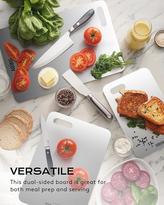 Titanium Cutting Board, 100% Pure Titanium Cutting Boards For Kitchen, Best Non Toxic titanium chopping board, Dishwasher safe, Hygiene and Durability for Meat, Fruit, and Vegetables (16L*10W)