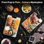 2 in 1 Pure Titanium Cutting Boards for Kitchen Chopping Board with Handle Large Big Small Kitchen Meat Butcher Block Not Stainless Steel Wood Bamboo Glass Rubber Plastic Silicone Acrylic Teak Sink