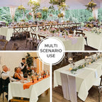 Fitable 8 Pack Rectangle Tablecloths: Stain Resistant Wrinkle Free Circle Table Clothes, Washable Reusable Polyester Table Covers for Wedding Party Birthday Banquet Reception(Ivory, 90x132 Inch)