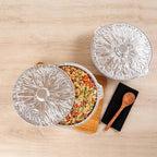 Foil Lux 8.5 Quart Pans And Lids, 10 Disposable Pots With Lids - Oven-Ready, Stove Compatible, Aluminum Foil Baking Pans, Freezable, For Outdoor Camping, Vacation, Picnic, And More - Restaurantware