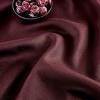 Solino Home Linen Burgundy Table Runner 72 Inches Long - 100% Pure Linen Hemstitch Table Runner 14 x 72 Inch for Dresser, Dining, Summer, Fall, Autumn, Halloween - Classic Hemstitch