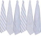 SYDR Premium Kitchen Towel (18”x 28”, 6 Pack), Cotton Kitchen Hand Towel, One Side Terry Dish Towel, Highly Absorbent Set with Hanging Loop, Sky Blue