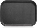 New Star Foodservice 24852 Restaurant Grade Non-Slip Tray, Plastic, Rubber Lined, Rectangular, 10-Inch x 14-Inch, Black