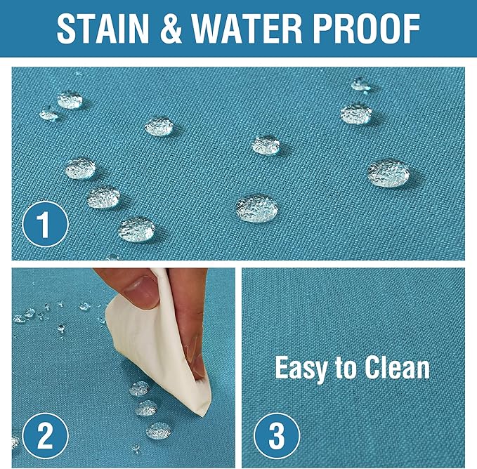 H.VERSAILTEX Linen Textured Table Cloths 54 x 80 Inch Premium Solid Tablecloth Spill-Proof Waterproof Table Cover for Dining Buffet Feature Extra Soft and Thick Fabric Wrinkle Free, Teal