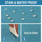 H.VERSAILTEX Linen Textured Table Cloths Round 60 Inch Premium Solid Tablecloth Spill-Proof Waterproof Table Cover for Dining Buffet Feature Extra Soft and Thick Fabric Wrinkle Free, Teal