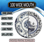 Supa Ant Wide Mouth Canning Lids (100pcs) Decorative Tin Canning Lids Wide Mouth (Vintage Plates) Buckle Proof and Rust Proof - Perfect Fit Can Lid for Mason Jars Canning Supplies