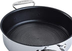 Circulon Clad Stainless Steel Saute Pan with Lid and Hybrid SteelShield and Nonstick Technology, 5 Quart - Silver