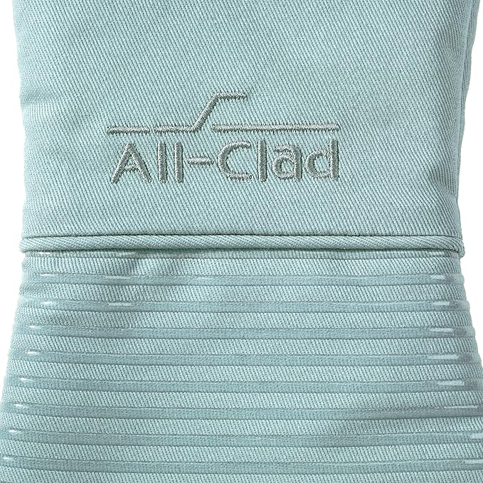 All-Clad Silicone Oven Mitt: Heat Resistant up to 500 Degrees - 100% Cotton & Silicone, 14"x7" Oven Mitt for Kitchen and Barbeque, 1-Pack, Rainfall