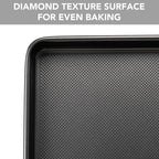 Tiawudi Baking Sheet Pan Set, 0.8mm Thick Heavy Duty Cookie Sheet with Diamond Texture Pattern, Nonstick Baking Tray for Oven, Carbon Steel Half, Jerry Roll Pan, Set of 3