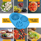 CraftyCrocodile Egg Slicer for Hard Boiled Eggs - 3 Slice Modes Egg Cutter, Heavy Duty, Stainless Steel Dicer - Kitchen Chopper Tool for Strawberry, Mushroom, Grape, Cherry Tomato - Blue