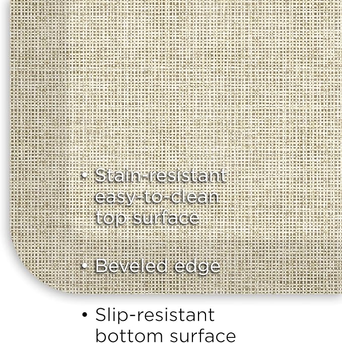 GelPro Decorative Foam Floor Mat, 30" x 108", Tweed Antique White