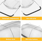 ZDRongZhen Kitchen Accessories Over the Sink Colander Strainer Basket，Stainless Steel Colander with Expandable Rubber Grip Sink Drainer-Rinse Vegetables Fruits &Strain&Drain (Large-Fine mesh)