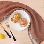 Homaxy Premium Kitchen Towels(18”x 28”, 6 Pack), Large Cotton Kitchen Hand Towels, Flat and Terry Dish Towels, 380 GSM Highly Absorbent Tea Towel Set with Hanging Loop, Rust