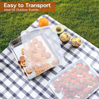 9¾ x 12½ x 2 Inch Baking Pans Set, Stainless Steel Retangle Sheet Cake Lasagna Pan with Lid, Deep & Non Toxic, Set of 4