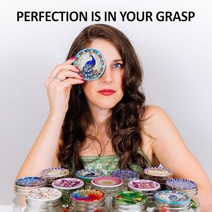 Supa Ant Thickest Canning Lids Wide Mouth (50 Pcs.) Food Grade Tin Can Lids for Canned Food - Buckle Proof & Rust Proof Lid for Canning Kit for Wide Mouth Mason Jars (Painted Glass) Canning Supplies