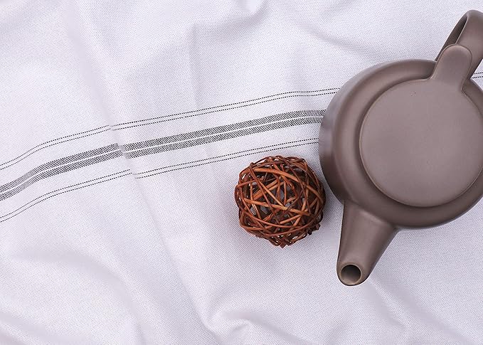 AMOUR INFINI Cotton White Kitchen Towels Set of 12 - Highly Absorbent, Soft, Quick Dry Dish Towel - Commercial, Restaurant and Bar Towels with Hanging Loop (16x28 Inch - Charcoal)