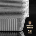 PLASTICPRO 10 Pack Aluminum Pans 9'' X 13" Disposable Pans with Covers Heavy Duty 10 lb Foil Pans for Baking and Cooking