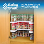 Spicy Shelf with 20 Jars of Spices inclded - Expandable Spice Rack and Stackable Cabinet & Pantry Organizer - Cabinet Spice Racks for inside Cabinets