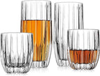 Godinger Drinking Glasses Set - 8pc Barware Set, Highball & Whiskey Glasses - 4 Highballs (12oz) and 4 Whiskey Glasses (10oz)