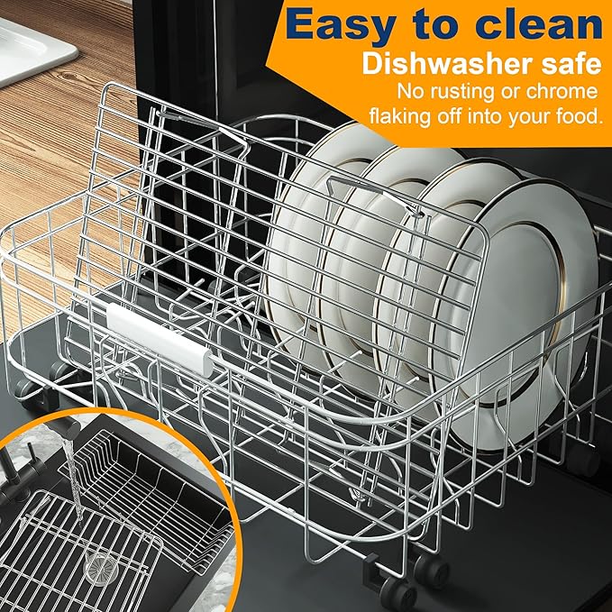 3 Tier Stackable Cooling Rack for Batch Cooling Cookie, Pizza, Cake-15.8”x 10”- Heavy Duty Cooling Racks for Cooking and Baking, Oven and Dishwasher Safe Baking Supplies-Silver