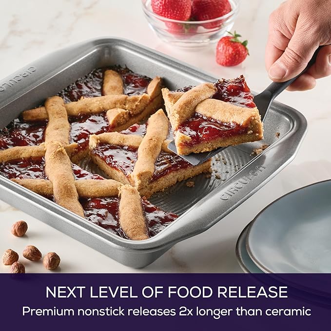 Circulon Nonstick Bakeware Baking Pan / Cake Pan, Square - 9 Inch, Gray