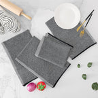 Homaxy Premium Kitchen Towels(18”x 28”, 8 Pack), Large Cotton Kitchen Hand Towels, Flat and Terry Dish Towels, 380 GSM Highly Absorbent Tea Towel Set with Hanging Loop, Black