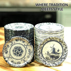 Supa Ant Wide Mouth Canning Lids (100pcs) Decorative Tin Canning Lids Wide Mouth (Vintage Plates) Buckle Proof and Rust Proof - Perfect Fit Can Lid for Mason Jars Canning Supplies