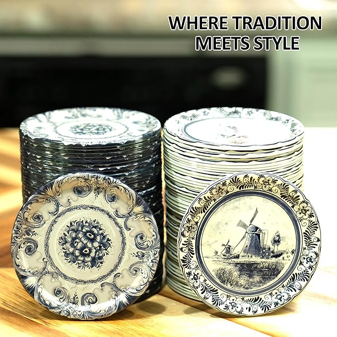 Supa Ant Canning Lids Regular Mouth (100pcs) Decorative Tin Canning Lids Regular Mouth (Vintage Plates) Buckle Proof and Rust Proof - Perfect Fit Can Lid for Mason Jars Canning Supplies