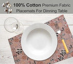 Ruvanti Placemats 100% Cotton 13x19 Inch, Dining Table Placemats Set of 6, Modern Place Mats for Dining Table Decor, Kitchen & Table Linens, Coffee Mat for Christmas Dinners - Dusty Palette