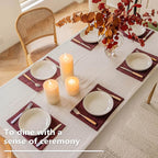 Home Brilliant Red Placemats for Holiday Linen Placemats Heat Resistant Dining Table Mats Kitchen Place Mats Dinner Decor, Set of 6, Wine Red