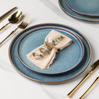 AmorArc Ceramic Plates Set of 6, 8.5 Inch Reactive Glaze Stoneware, Dessert, Salad, Appetizer, Small Dinner Plates, Microwave, Dishwasher Safe, Scratch Resistant Dishes Set for Kitchen