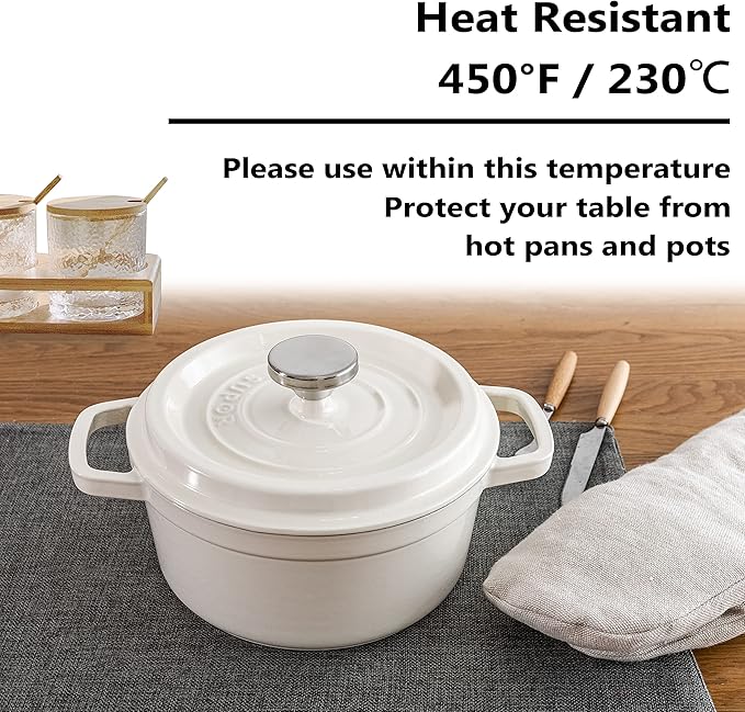 Home Brilliant Table Place Mats Fabric Cloth Placemats Set of 4 Heat Resistant Dining Linen Place Mats Kitchen, Dark Grey