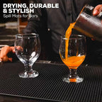 Rubber Bar Mat Set of 2 – 18"x12", Black – Durable, Non-Slip, Non-Toxic Spill & Drying Mats for Bars, Restaurants, Coffee Shops, Countertops & Tabletops