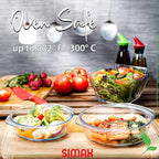 Simax Casserole Dish Set, Set of 2 Casserole Dish with Lid, Round Glass Cookware, Borosilicate Glass, Made In Europe 1 Qt and 1.5 Qt Baking Dishes