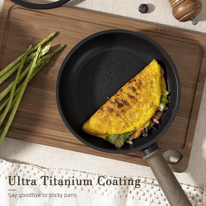 Astercook 19 Pcs Pots and Pans Set Non Stick, Black Titanium Induction Kitchen Cookware Sets, Non toxic Healthy Non Stick Kitchen Cooking Set with Frying Pans Set, PFAS PTFE PFOA PFOS Free