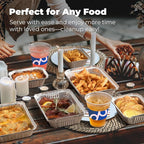 Fit Meal Prep 50 Pack 2.25 lb Aluminum Foil Pans with Lids, Disposable Take Out Food Containers with lids for Freshness and Spill Proof, 8.5 x 6 x 2 Disposable Cookware for Catering, Restaurants