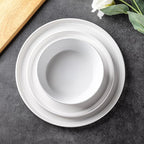 AmorArc Ceramic Dinner Plates Set of 6, 10.0 Inch Matte Stoneware Plates for Kitchen,Modern Flat Dinnerware Dishes Set,Microwave& Dishwasher Safe, Scratch Resistant, Matte white