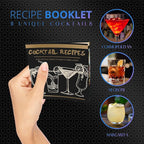 Mixology Bartender Kit – 24 Piece Rainbow Cocktail Shaker Set w/Stand – Essential Home Bar Accessories Martini Shaker, Jigger, Muddler, Chilling Cubes & More