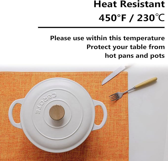 Home Brilliant Cloth Placemats Set of 4 Heat Resistant Fall Dining Table Place Mats for Kitchen Table Dinner Party Decorations, 13 x 19 inches, Orange