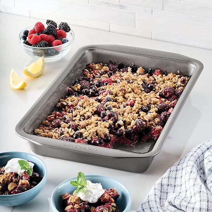 Circulon Nonstick Bakeware Rectangle Baking Pan / Cake Pan, 9 Inch x 13 Inch, Gray