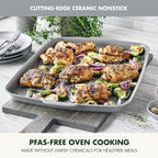 GreenPan Premiere Ovenware Healthy Ceramic Nonstick 18" x 13" Half Rectangular Baking Pan, PFAS-Free, Warp-Free Bakeware, Durable Quick Heating Tray, Oven Safe to 600F, Dishwasher Safe, Gray