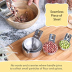 Simply Gourmet Measuring Cups and Spoons Set of 12 – 18/10 Stainless Steel Kitchen Gadgets – Stackable Design with Long Handle Spoons – Fits in Jars – Cooking & Baking Measuring Set for Dry & Liquid