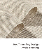 Leetaltree Beige White Placemats Set of 8 - Heat Resistant Non-Slip Place mats for Dining Table, Washable Durable PVC Vinyl Woven Table Mats（Beige White, 8）
