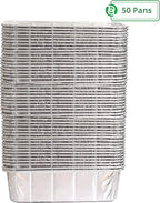 PARTY BARGAINS 2 Lb Aluminum Loaf Pan - 50 Pack | 8.5" x 4.5" x 2.5" Heavy Duty Disposable Pans for Baking, Lasagna, Meatloaf & Food Serving (Max 240°C)