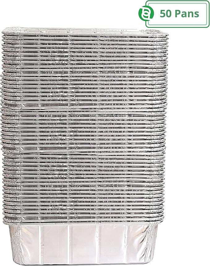 PARTY BARGAINS 2 Lb Aluminum Loaf Pan - 50 Pack | 8.5" x 4.5" x 2.5" Heavy Duty Disposable Pans for Baking, Lasagna, Meatloaf & Food Serving (Max 240°C)