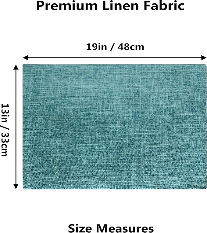 Home Brilliant Teal Placemats Set of 4 Heat Resistant Dining Table Place Mats for Kitchen Table Washable Cloth Placemat, 13 x 19 inches, Peacock