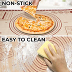 Zulay Kitchen Silicone Baking Mat Sheet - Reusable Silicone Baking Sheet - Easy & Convenient Nonstick Baking Supplies - Mats for Baking - Oven Safe - 16.5"x11.6" (Light Red)