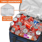 OPUX Soft Cooler Bag, Insulated Collapsible Lunch Cooler Tote for Men Work Camping Beach Travel, Portable Soft Sided Leakproof Waterproof Large Lunch Bag Box with Shoulder Strap 40 Cans, Heather Navy