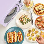 Nostalgia Retro Compact Countertop Microwave Oven 700-Watts with LED Digital Display-Child Lock-Easy Clean Interior-Lavender, 0.7 Cu. Ft